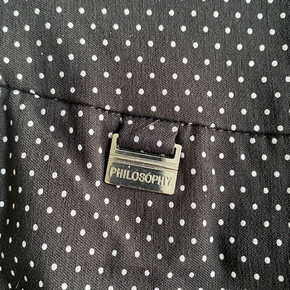 PHILOSOPHY | Women’s Black w/ White Dots Capris, Size PS - Picture 7 of 8